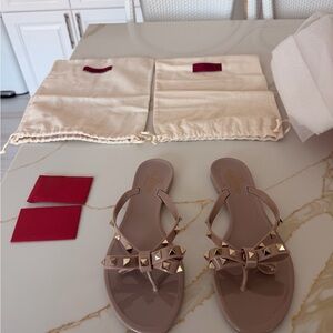 Valentino Rockstud Rubber Slipper